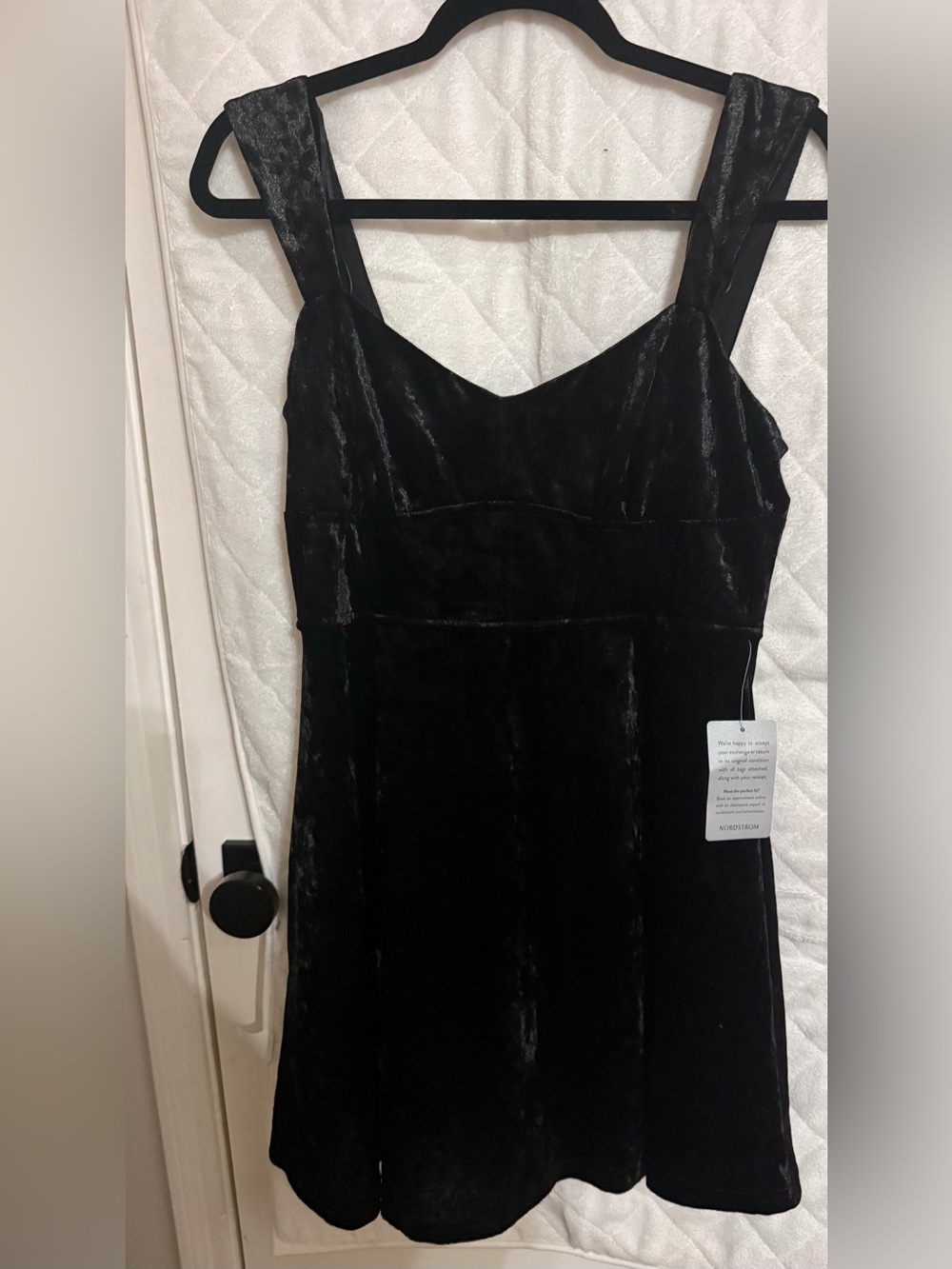 Nordstrom Black Velvet Mini Dress